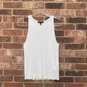 Banana Republic cream ribbed knit tank, size L.